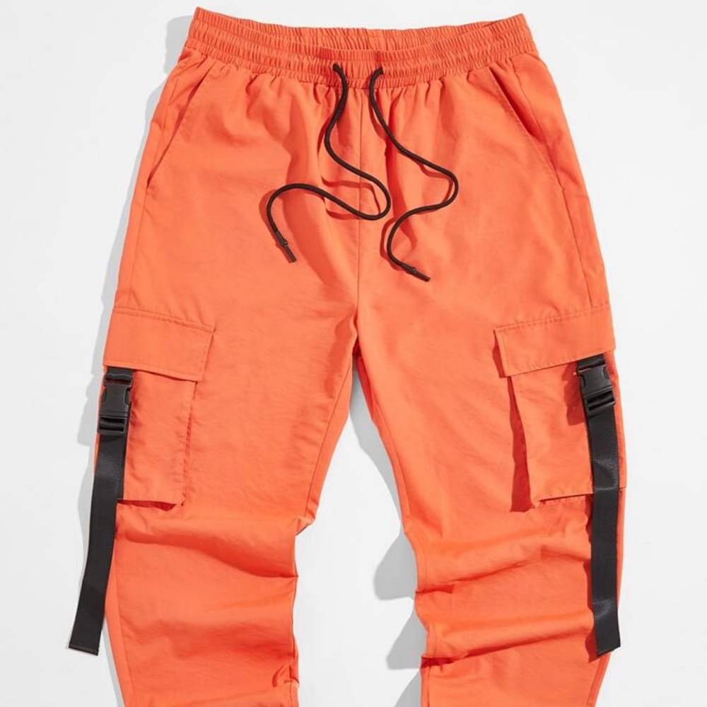 SHEIN Vibrant Orange Men's Cargo Pants